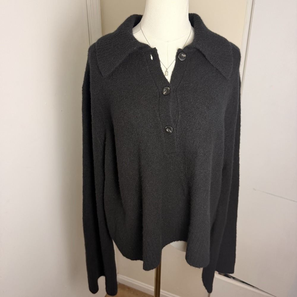 Jenni Kayne Black Cashmere Stevie Polo Camel Women's Sz L